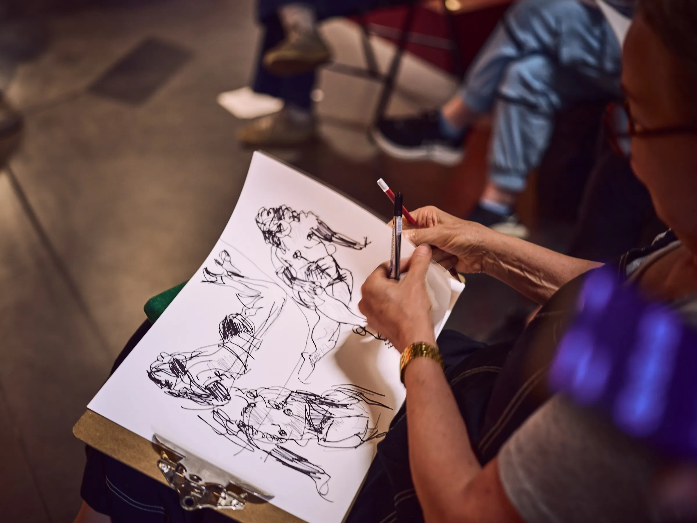 Mehrere fertige Croquis-Skizzen nebeneinander